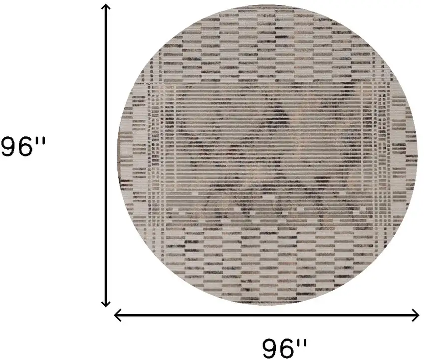 8' Natural Round Area Rug Photo 3