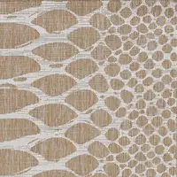 Photo of Natural Ivory Machine Woven UV Treated Snake Print Indoor Outdoor Area Rug