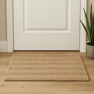 Photo of Natural Jute Abstract Hand Woven Area Rug