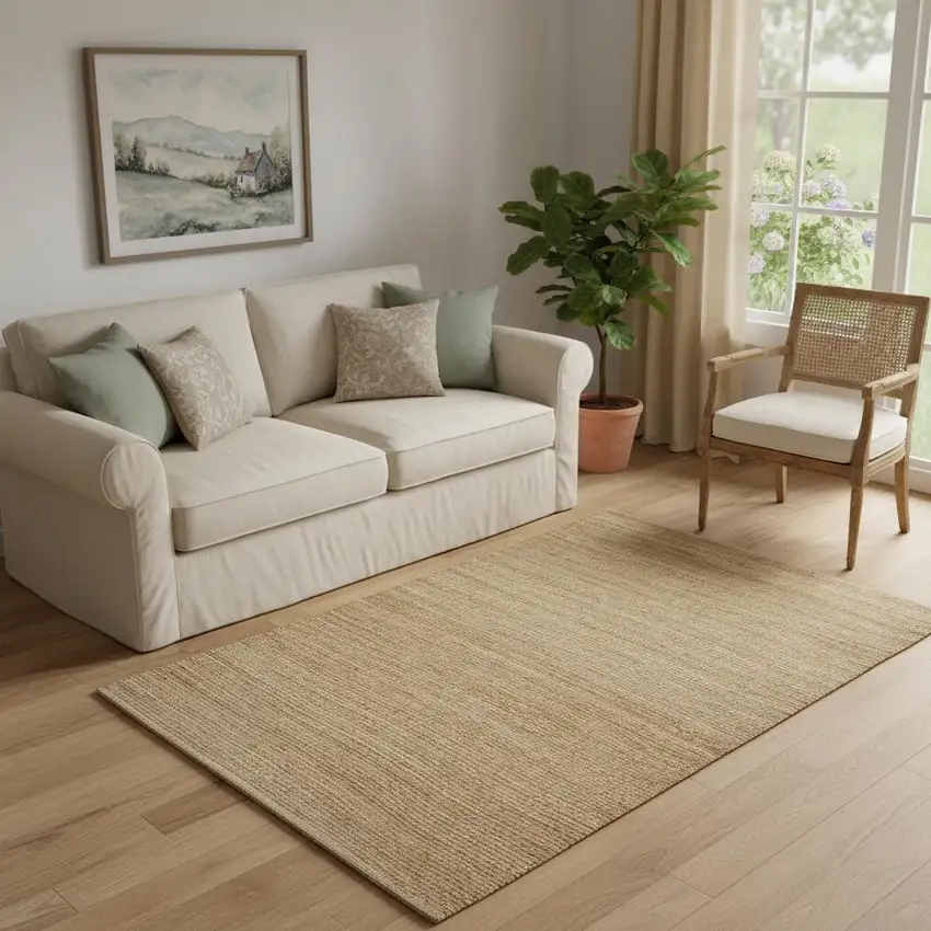 Natural Jute Flatweave Handmade Area Rug Photo 1