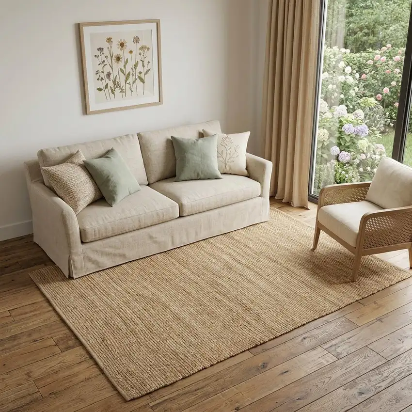 Natural Jute Flatweave Handmade Area Rug Photo 1