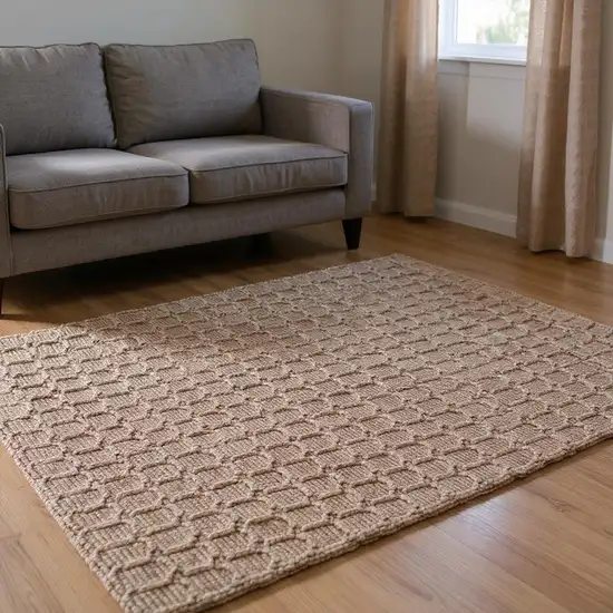 Natural Jute Geometric Hand Woven Area Rug Photo 1