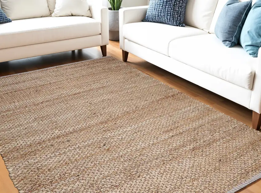 Natural Jute Hand Woven Area Rug Photo 1