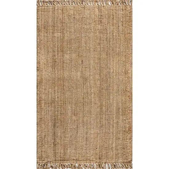 Natural Jute Handmade Area Rug With Fringe Photo 7