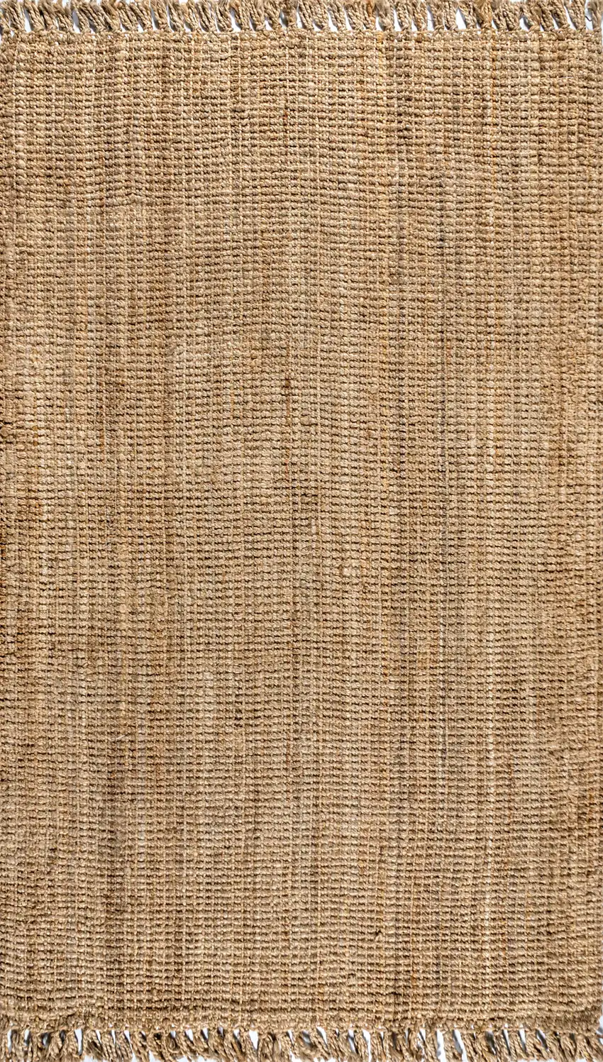 Natural Jute Handmade Area Rug With Fringe Photo 7