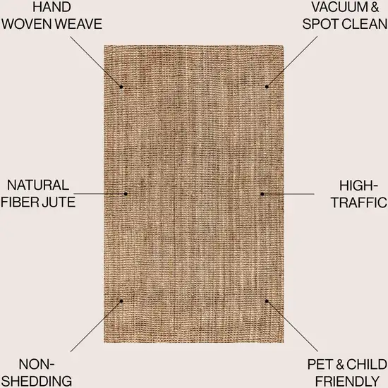 Natural Jute Handmade Area Rug Photo 9