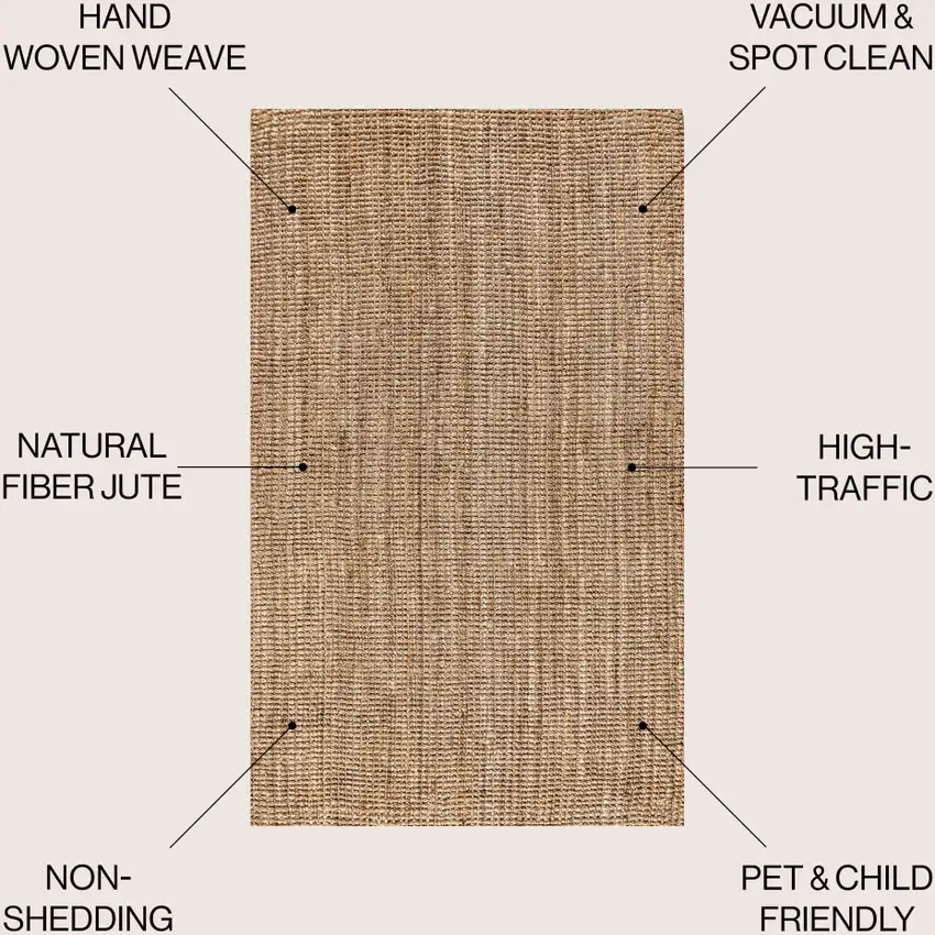 Natural Jute Handmade Area Rug Photo 9