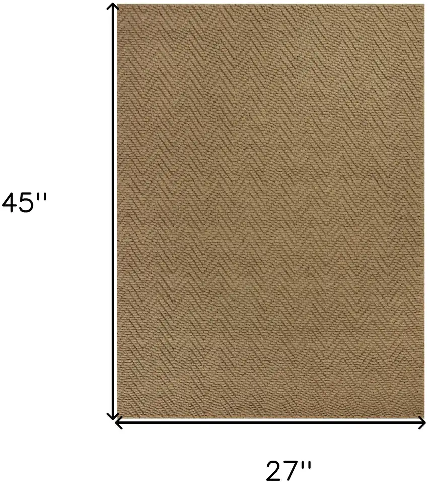 Natural Chevron Hand Woven Area Rug Photo 3