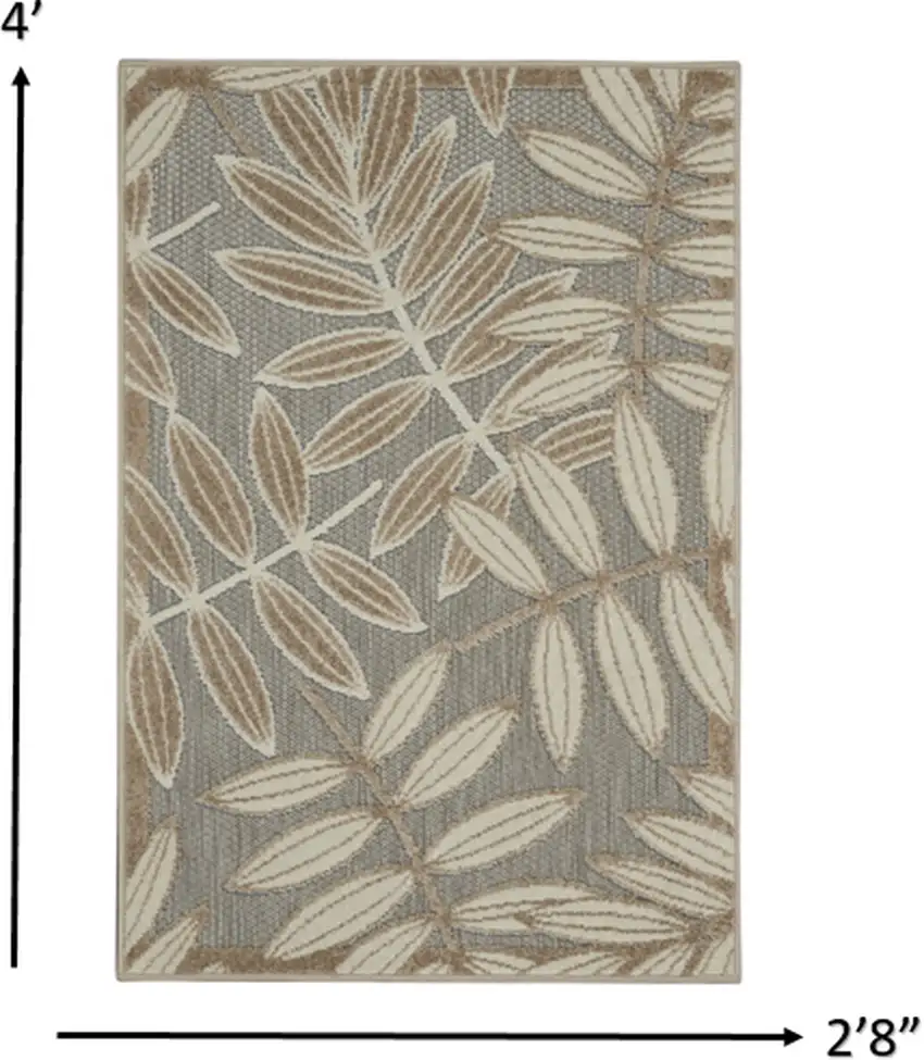 Natural Leaves Indoor Outdoor Area Rug Photo 4