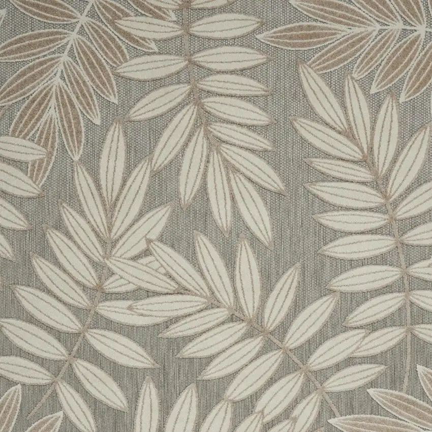 Gray And Ivory Floral Indoor Outdoor Area Rug Photo 3