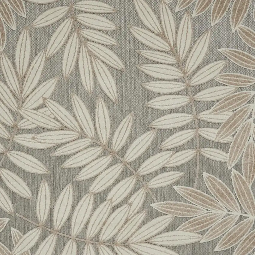 Gray And Ivory Floral Indoor Outdoor Area Rug Photo 3