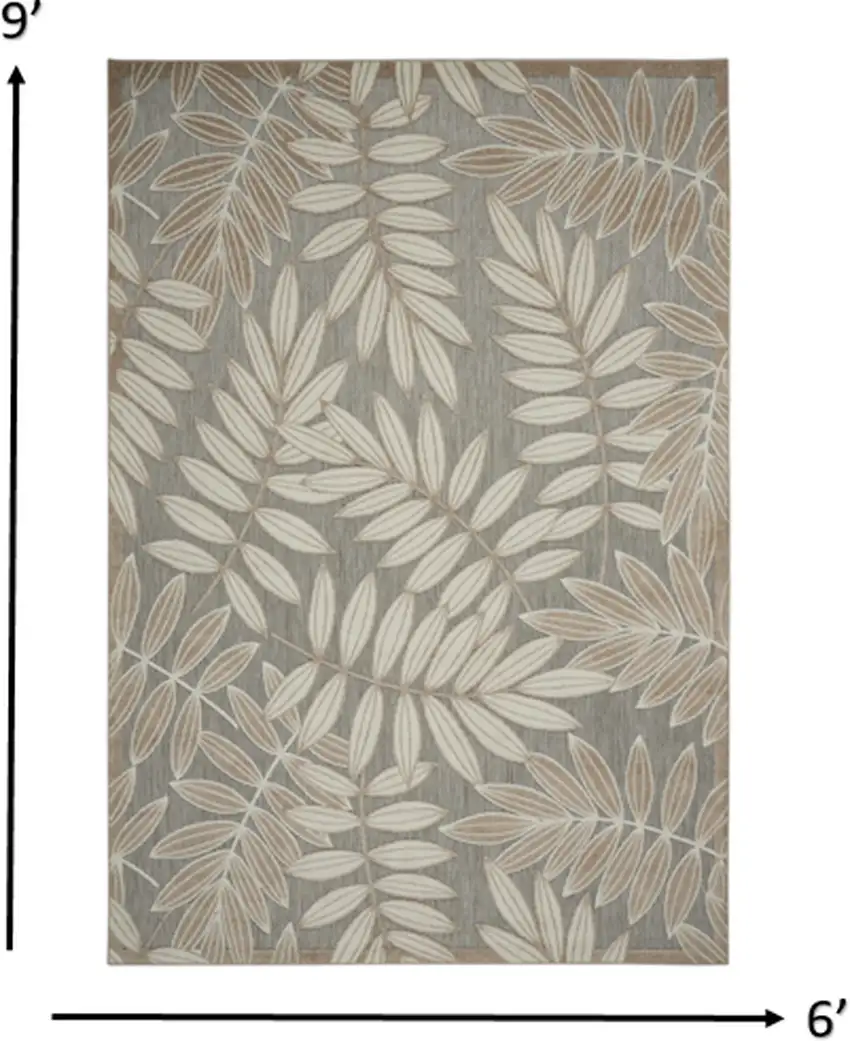 Natural Leaves Indoor Outdoor Area Rug Photo 6