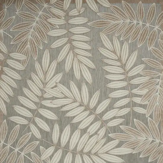 Gray And Ivory Floral Indoor Outdoor Area Rug Photo 4