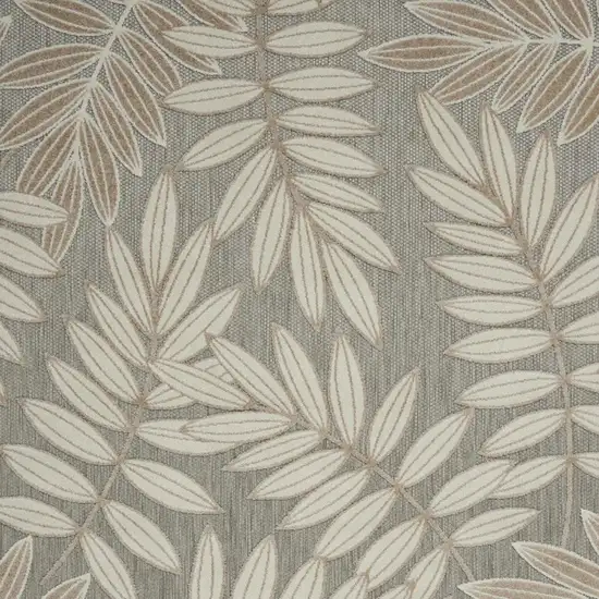 Gray And Ivory Floral Indoor Outdoor Area Rug Photo 3