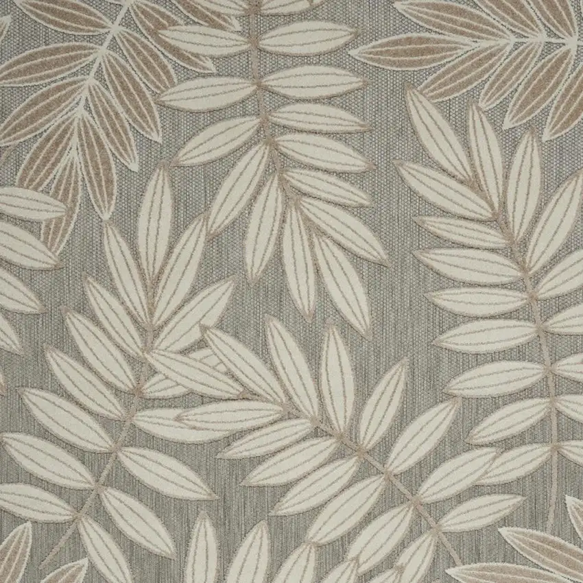 Gray And Ivory Floral Indoor Outdoor Area Rug Photo 3