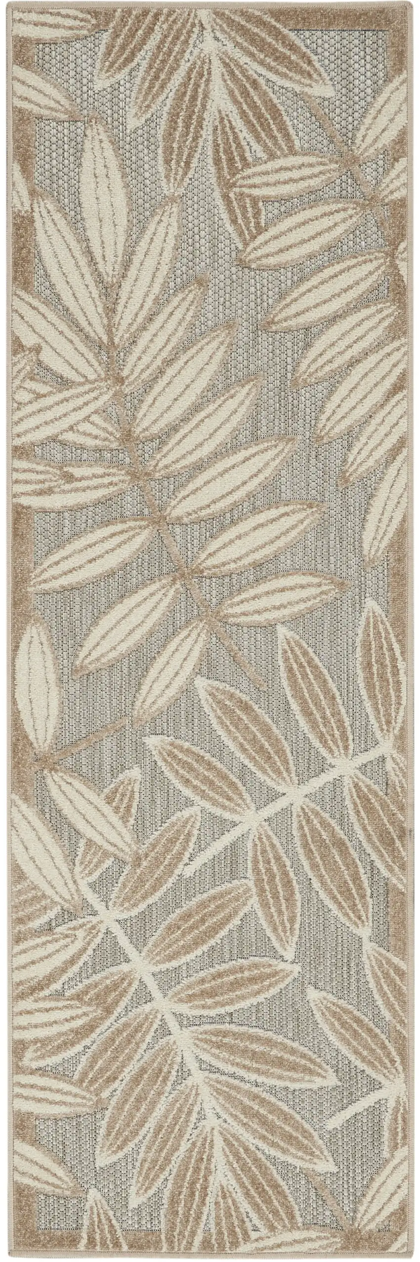 Natural Leaves Indoor Outdoor Runner Rug Photo 1