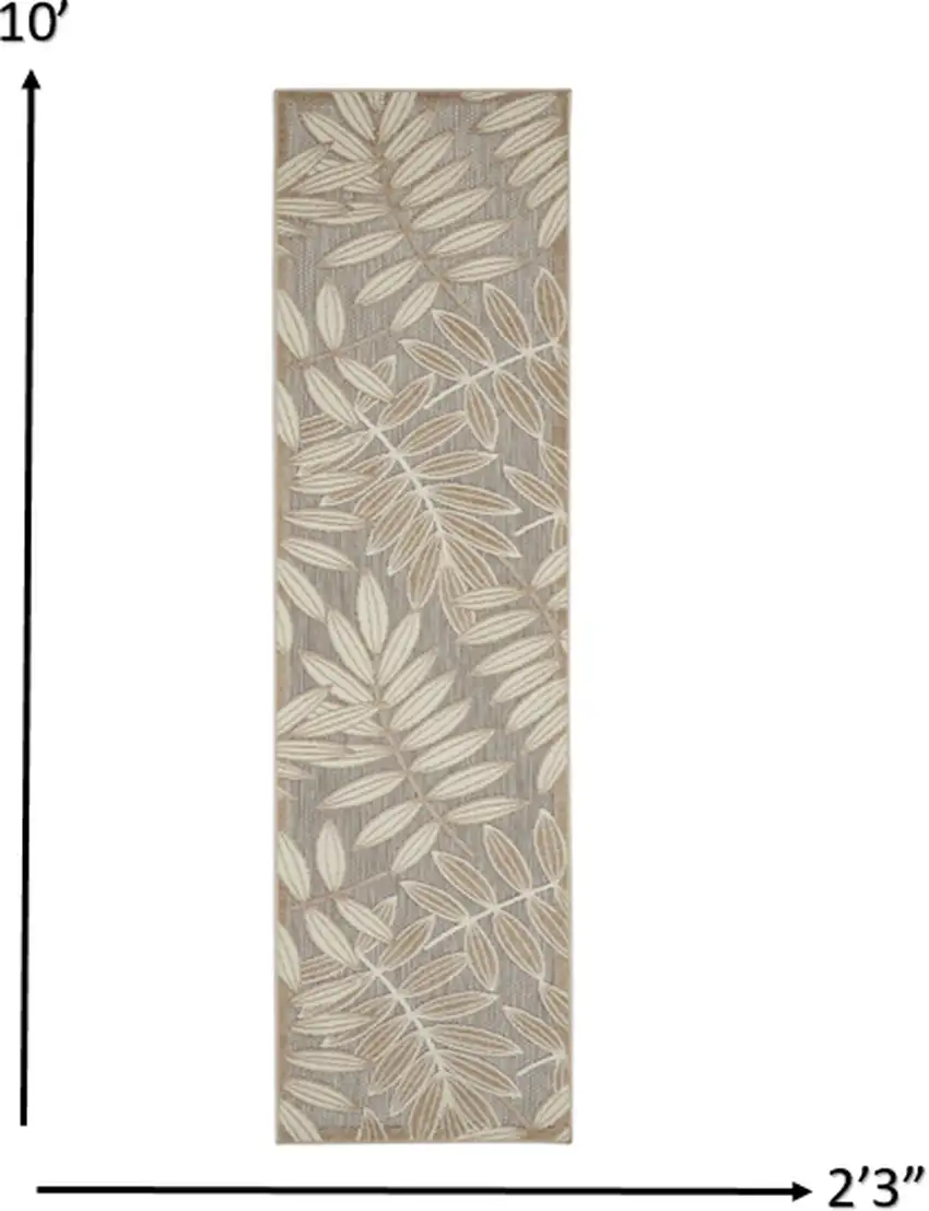 Natural Leaves Indoor Outdoor Runner Rug Photo 5