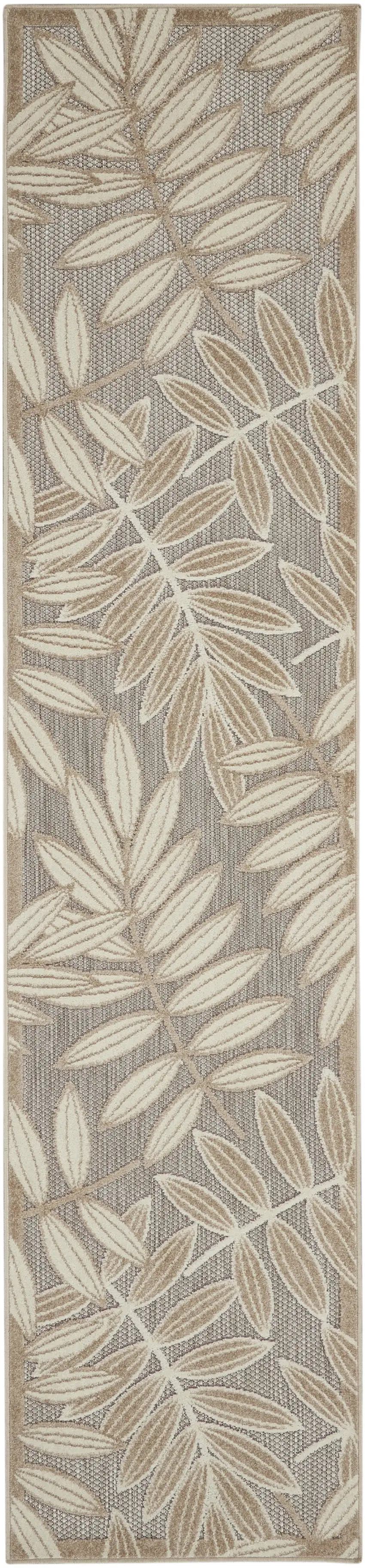 Gray And Ivory Floral Indoor Outdoor Area Rug Photo 1
