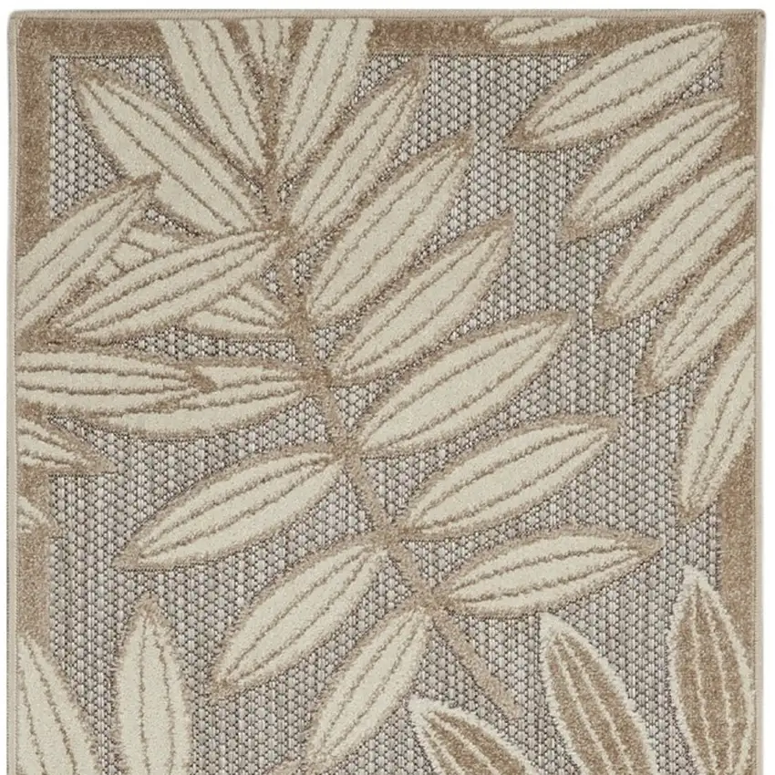 Natural Leaves Indoor Outdoor Runner Rug Photo 8