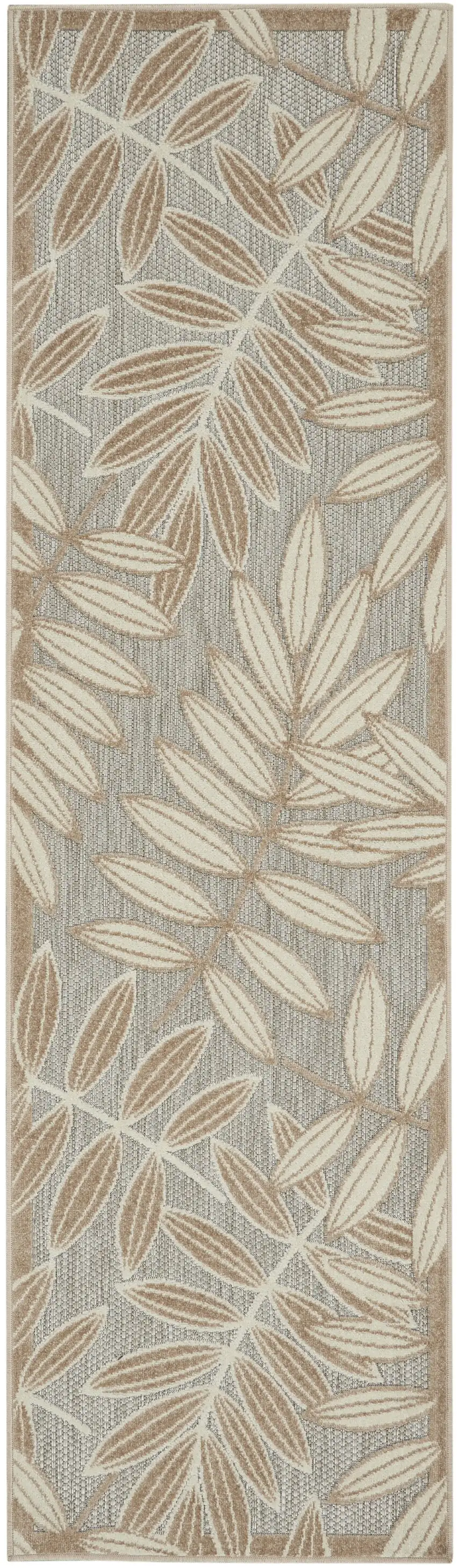 Natural Leaves Indoor Outdoor Runner Rug Photo 1