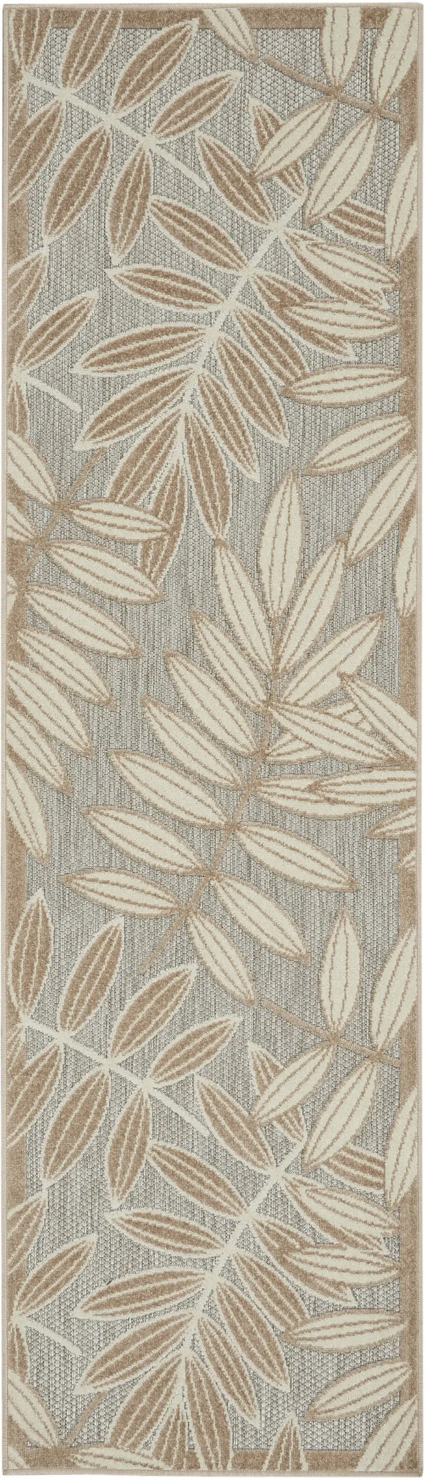 Gray And Ivory Floral Indoor Outdoor Area Rug Photo 3