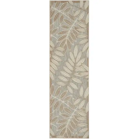 Gray And Ivory Floral Indoor Outdoor Area Rug Photo 3