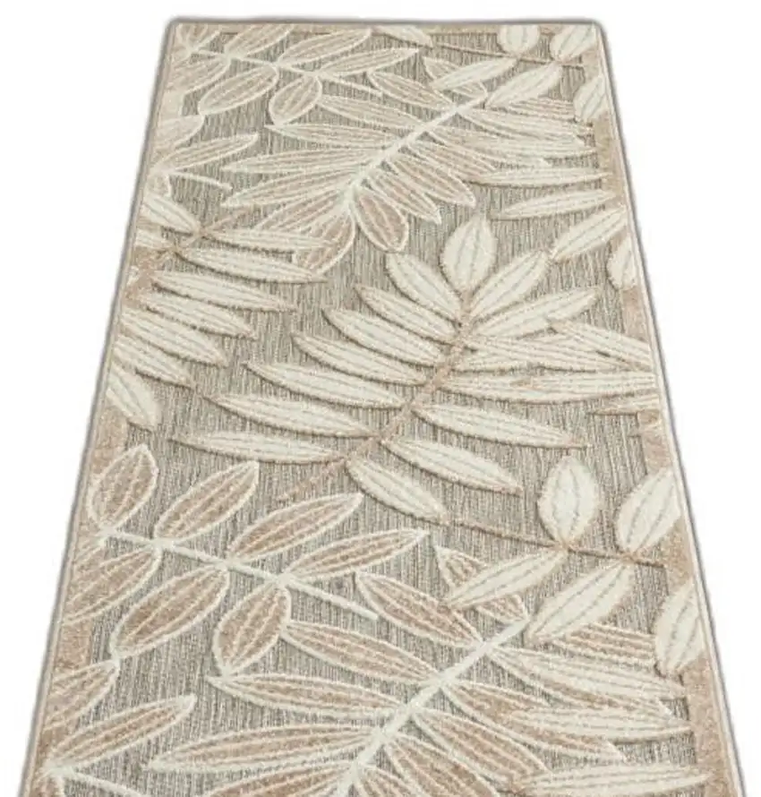 Natural Leaves Indoor Outdoor Runner Rug Photo 9