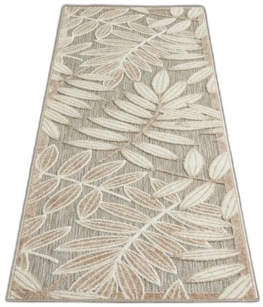 Natural Leaves Indoor Outdoor Runner Rug Photo 7