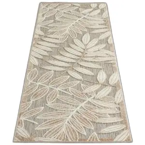 Photo of Natural Leaves Indoor Outdoor Runner Rug