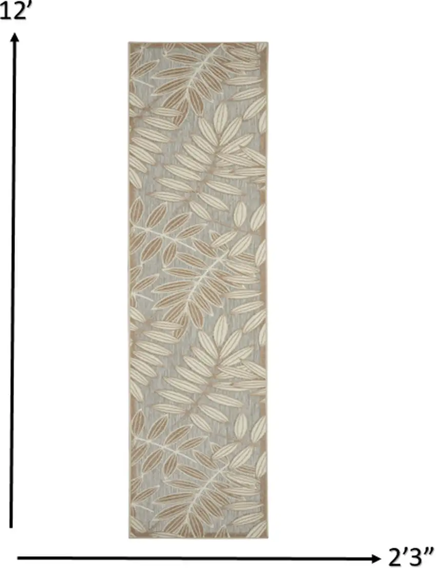 Natural Leaves Indoor Outdoor 12-ft Runner Rug Photo 5