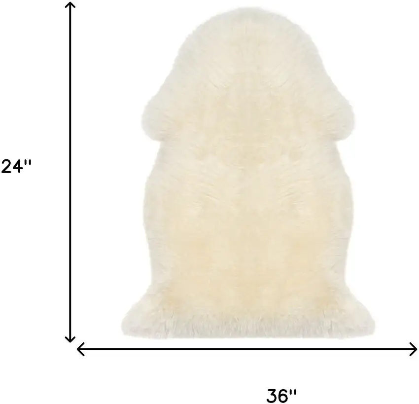 White Natural New Zealand Sheepskin Wool Area Rug Photo 4