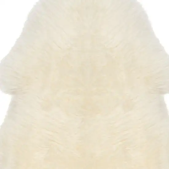 White Natural New Zealand Sheepskin Wool Area Rug Photo 2