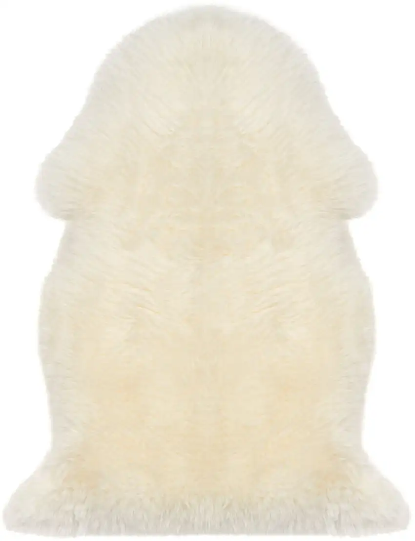 White Natural New Zealand Sheepskin Wool Area Rug Photo 1