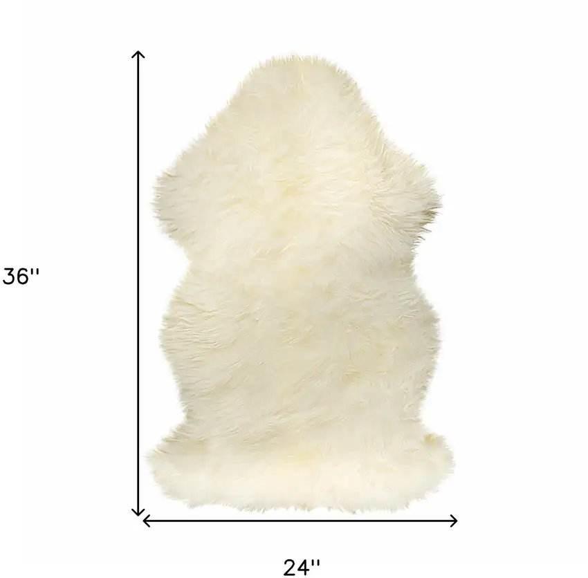 White Natural New Zealand Sheepskin Wool Area Rug Photo 3