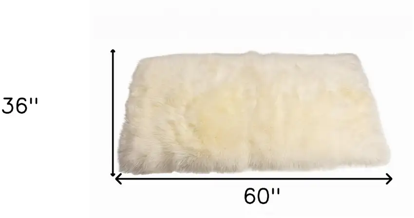Natural Rectangular Sheepskin Area Rug Photo 9