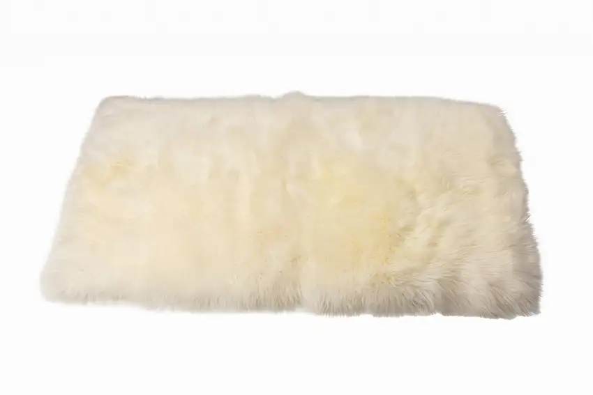 Natural Rectangular Sheepskin Area Rug Photo 8