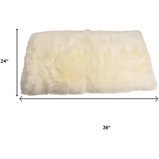Natural Rectangular Sheepskin Area Rug Photo 8