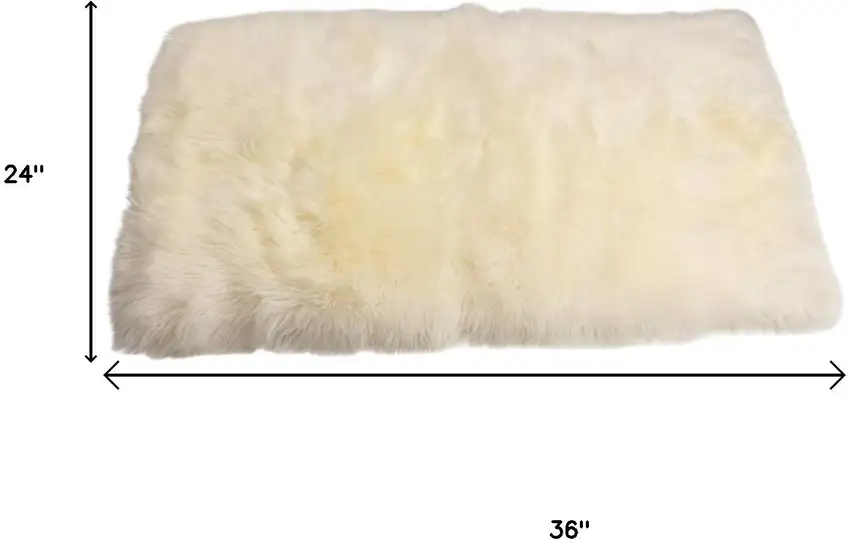 Natural Rectangular Sheepskin Area Rug Photo 8