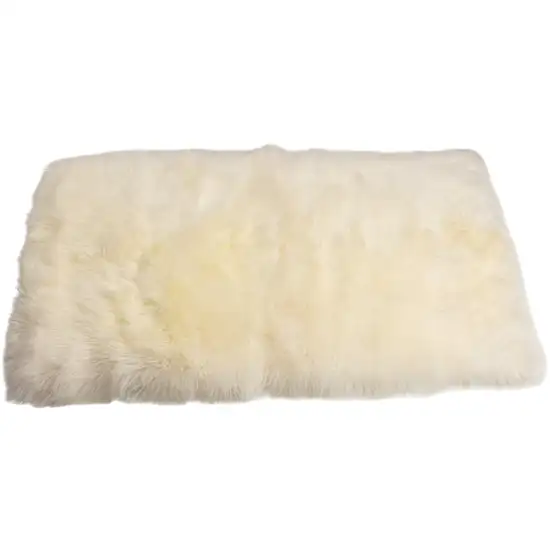 Natural Rectangular Sheepskin Area Rug Photo 1