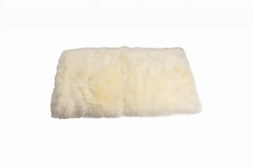 Natural Rectangular Sheepskin Area Rug Photo 1