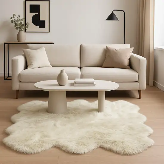 Natural Sheepskin Non Skid Area Rug Photo 1