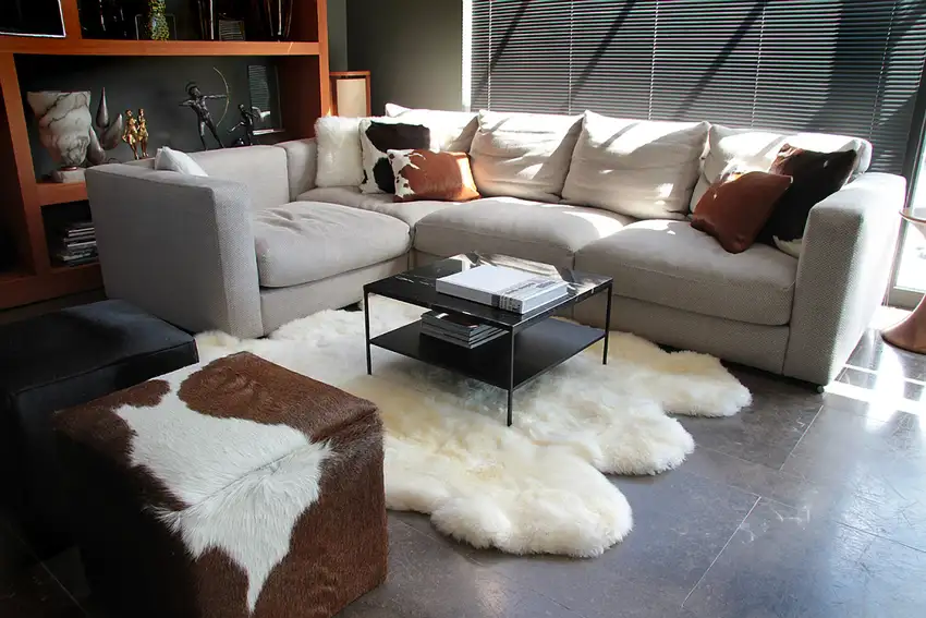 Natural Sheepskin Wool Area Rug Photo 6