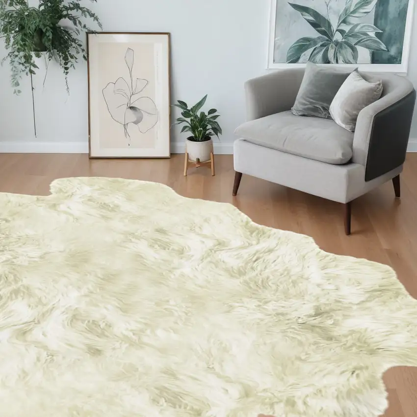 Natural Sheepskin Non Skid Area Rug Photo 1