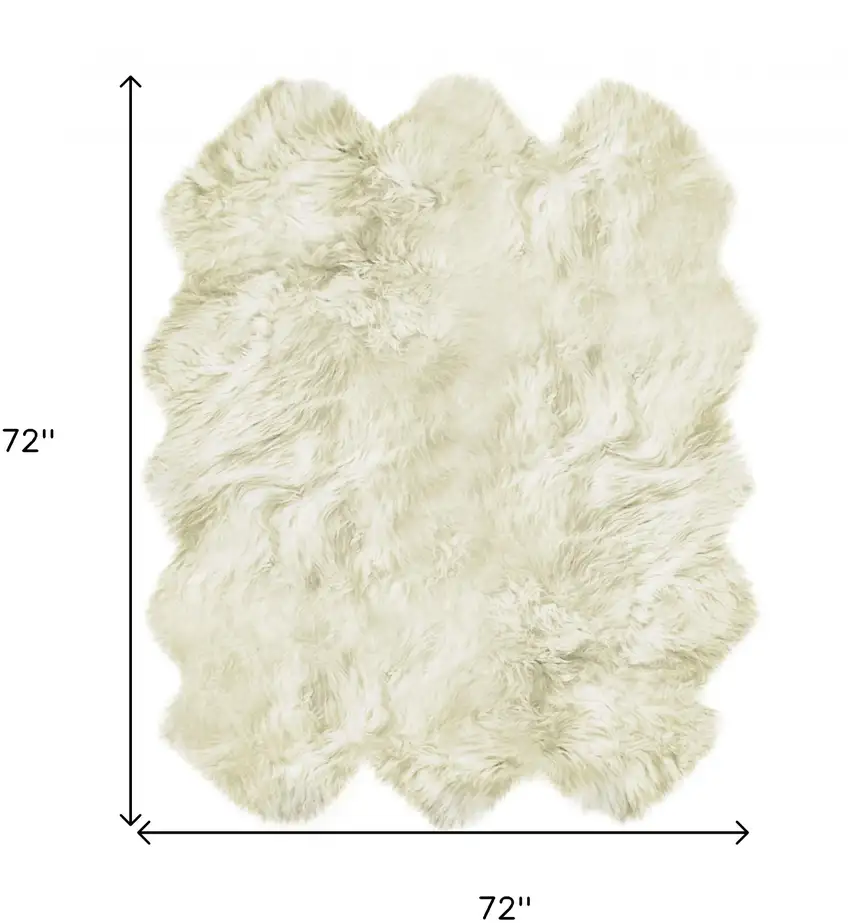 Natural Sheepskin Wool Area Rug Photo 9
