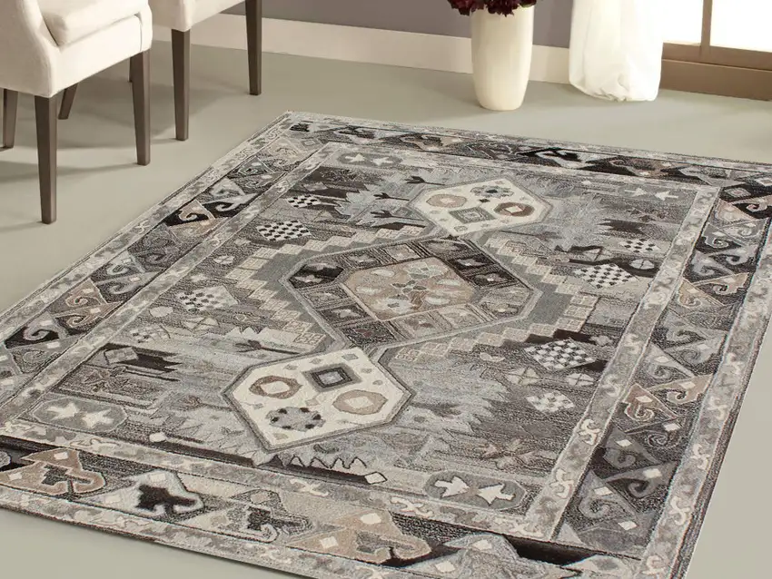 Natural Southwestern Hand Tufted Non Skid Area Rug Photo 7