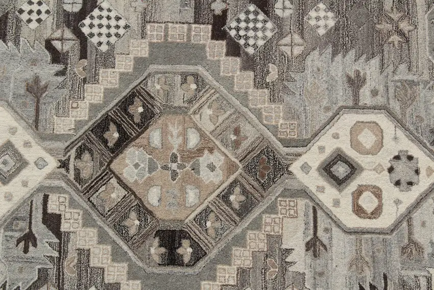 Natural Southwestern Hand Tufted Non Skid Area Rug Photo 6