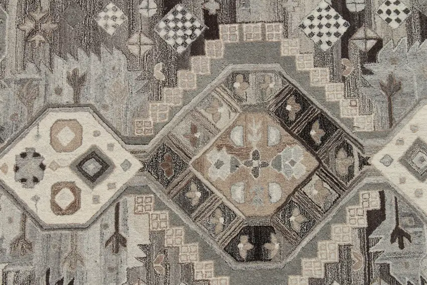 Natural Southwestern Hand Tufted Non Skid Area Rug Photo 4
