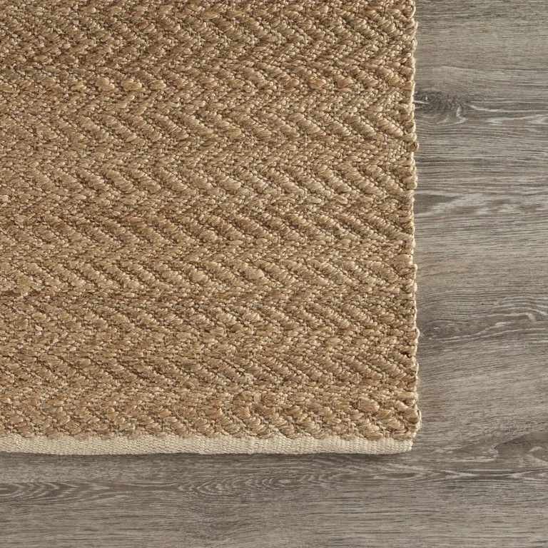 Natural Toned Chevron Pattern Area Rug Photo 5