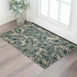 Photo of Natural Tropical Botanical Washable Area Rug With UV Protection