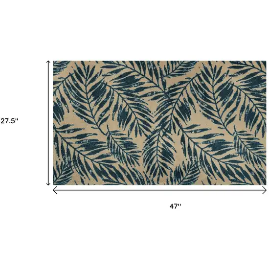 Natural Tropical Botanical Washable Area Rug With UV Protection Photo 6